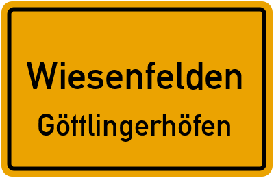 Straßenverzeichnis Wiesenfelden Göttlingerhöfen