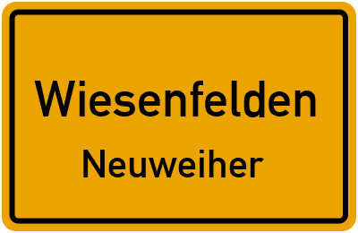 Straßenverzeichnis Wiesenfelden Neuweiher