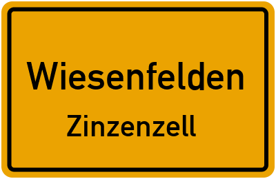 Straßenverzeichnis Wiesenfelden Zinzenzell
