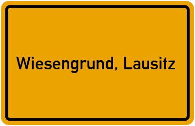 Ortsschild von Wiesengrund, Lausitz in Brandenburg