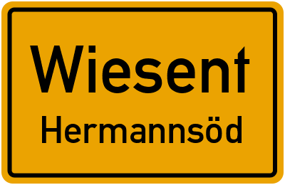 Ortsschild Wiesent Hermannsöd
