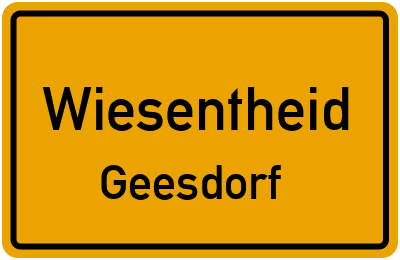 Ortsschild Wiesentheid Geesdorf