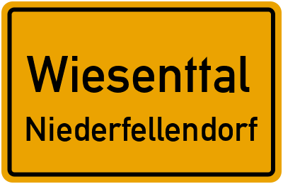 Ortsschild Wiesenttal Niederfellendorf