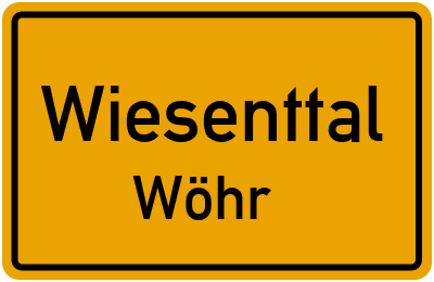 Ortsschild Wiesenttal Wöhr