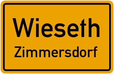 Ortsschild Wieseth Zimmersdorf