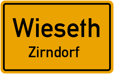 Ortsschild Wieseth Zirndorf