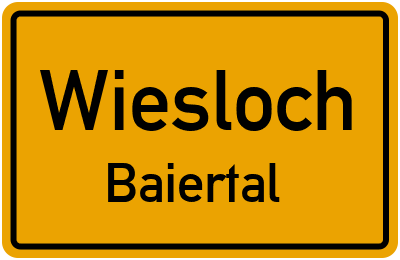Ortsschild Wiesloch Baiertal