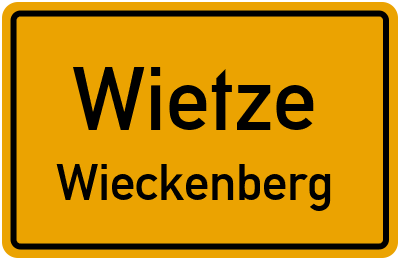 Ortsschild Wietze Wieckenberg