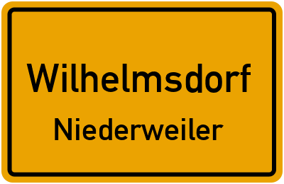 Ortsschild Wilhelmsdorf Niederweiler