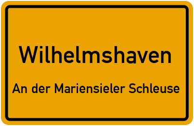 Straßenverzeichnis Wilhelmshaven An der Mariensieler Schleuse