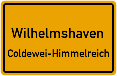 Ortsschild Wilhelmshaven Coldewei-Himmelreich
