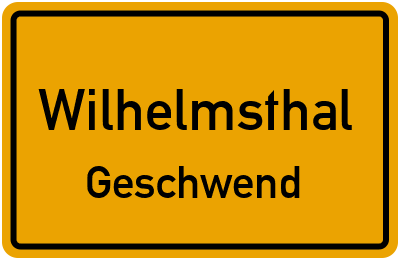 Straßenverzeichnis Wilhelmsthal Geschwend