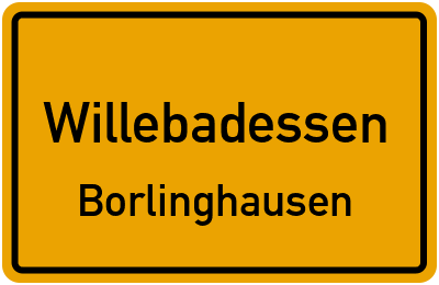 Ortsschild Willebadessen Borlinghausen