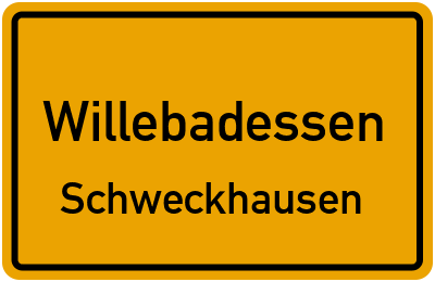 Ortsschild Willebadessen Schweckhausen