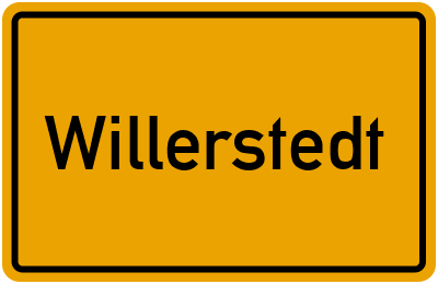 Ortsschild von Gemeinde Willerstedt in Thüringen
