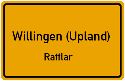 Ortsschild Willingen (Upland) Rattlar