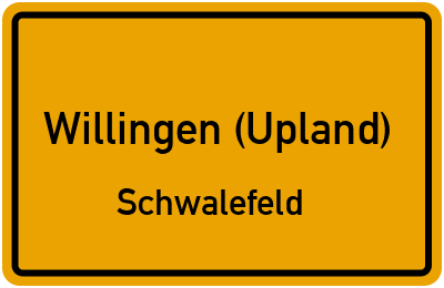 Ortsschild Willingen (Upland) Schwalefeld