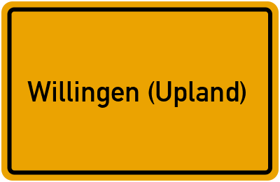Ortsschild von Gemeinde Willingen (Upland) in Hessen