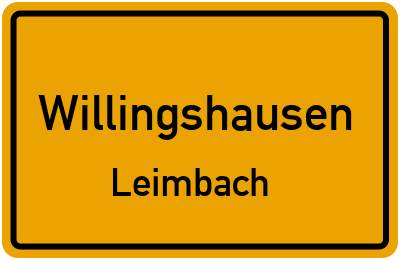 Ortsschild Willingshausen Leimbach