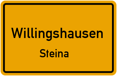 Ortsschild Willingshausen Steina