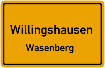 Ortsschild Willingshausen Wasenberg