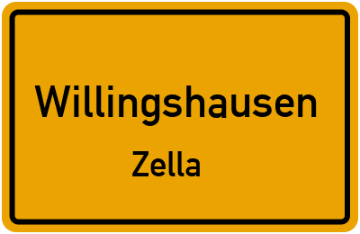 Ortsschild Willingshausen Zella