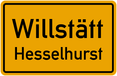 Ortsschild Willstätt Hesselhurst