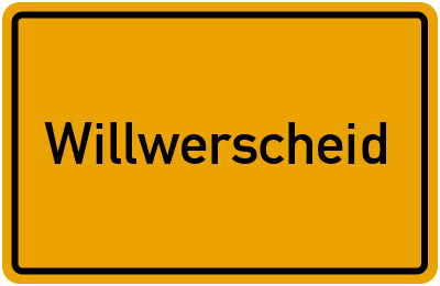 Ortsschild von Gemeinde Willwerscheid in Rheinland-Pfalz