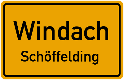 Ortsschild Windach Schöffelding