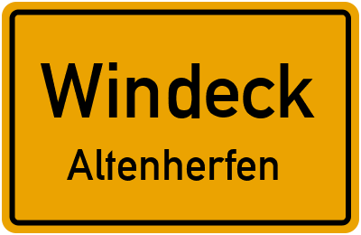 Ortsschild Windeck Altenherfen