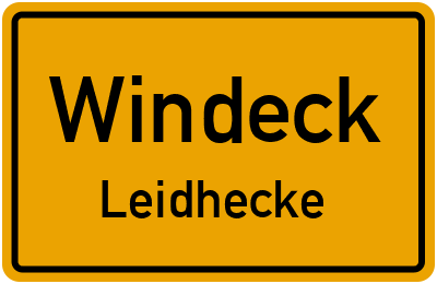 Ortsschild Windeck Leidhecke