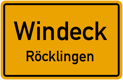 Ortsschild Windeck Röcklingen