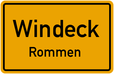Ortsschild Windeck Rommen
