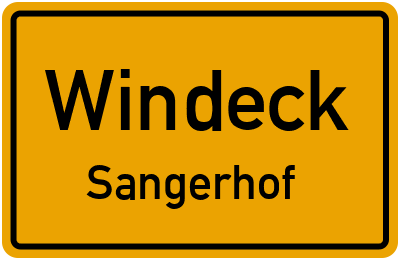 Ortsschild Windeck Sangerhof