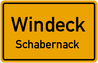 Ortsschild Windeck Schabernack