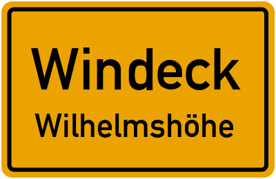 Ortsschild Windeck Wilhelmshöhe