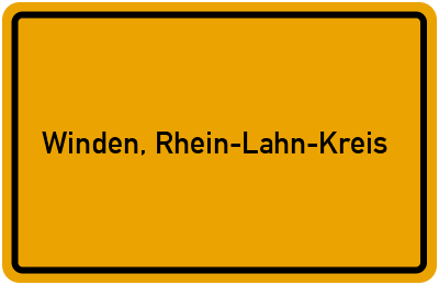 Ortsschild von Gemeinde Winden, Rhein-Lahn-Kreis in Rheinland-Pfalz