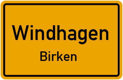 Ortsschild Windhagen Birken
