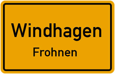 Ortsschild Windhagen Frohnen