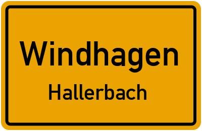 Ortsschild Windhagen Hallerbach