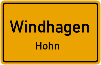 Ortsschild Windhagen Hohn