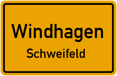 Ortsschild Windhagen Schweifeld
