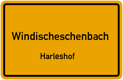 Ortsschild Windischeschenbach Harleshof