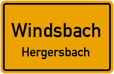 Ortsschild Windsbach Hergersbach