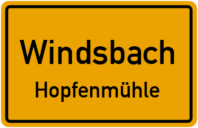 Straßenverzeichnis Windsbach Hopfenmühle