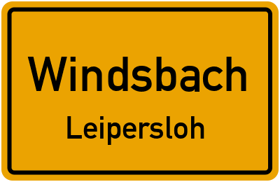 Ortsschild Windsbach Leipersloh