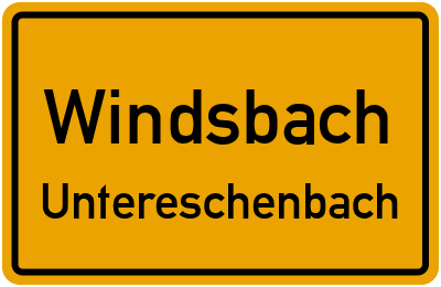 Ortsschild Windsbach Untereschenbach