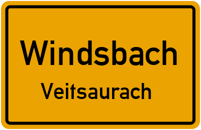 Ortsschild Windsbach Veitsaurach