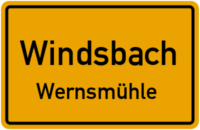 Straßenverzeichnis Windsbach Wernsmühle