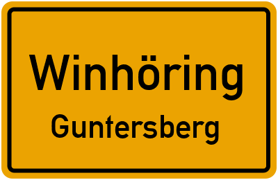 Ortsschild Winhöring Guntersberg